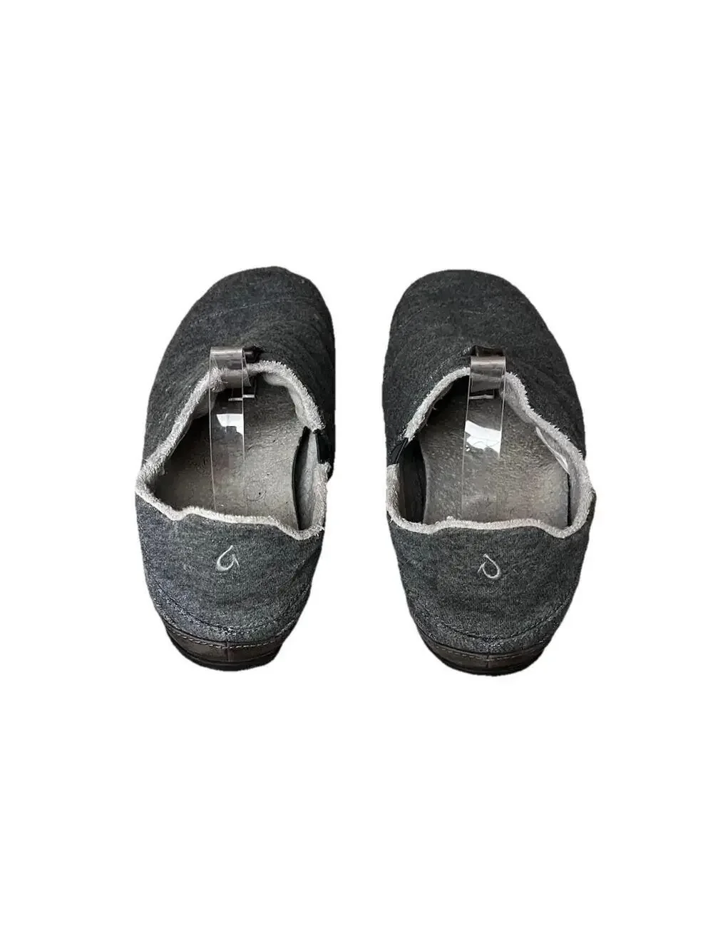 OluKai Mahana Slippers Mens 9 Gray Quilted Slip On Convertible Heel Indoor